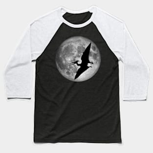 Pterodactyl On The Moon Baseball T-Shirt